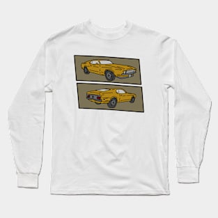 muscle cars vintage illustration Long Sleeve T-Shirt